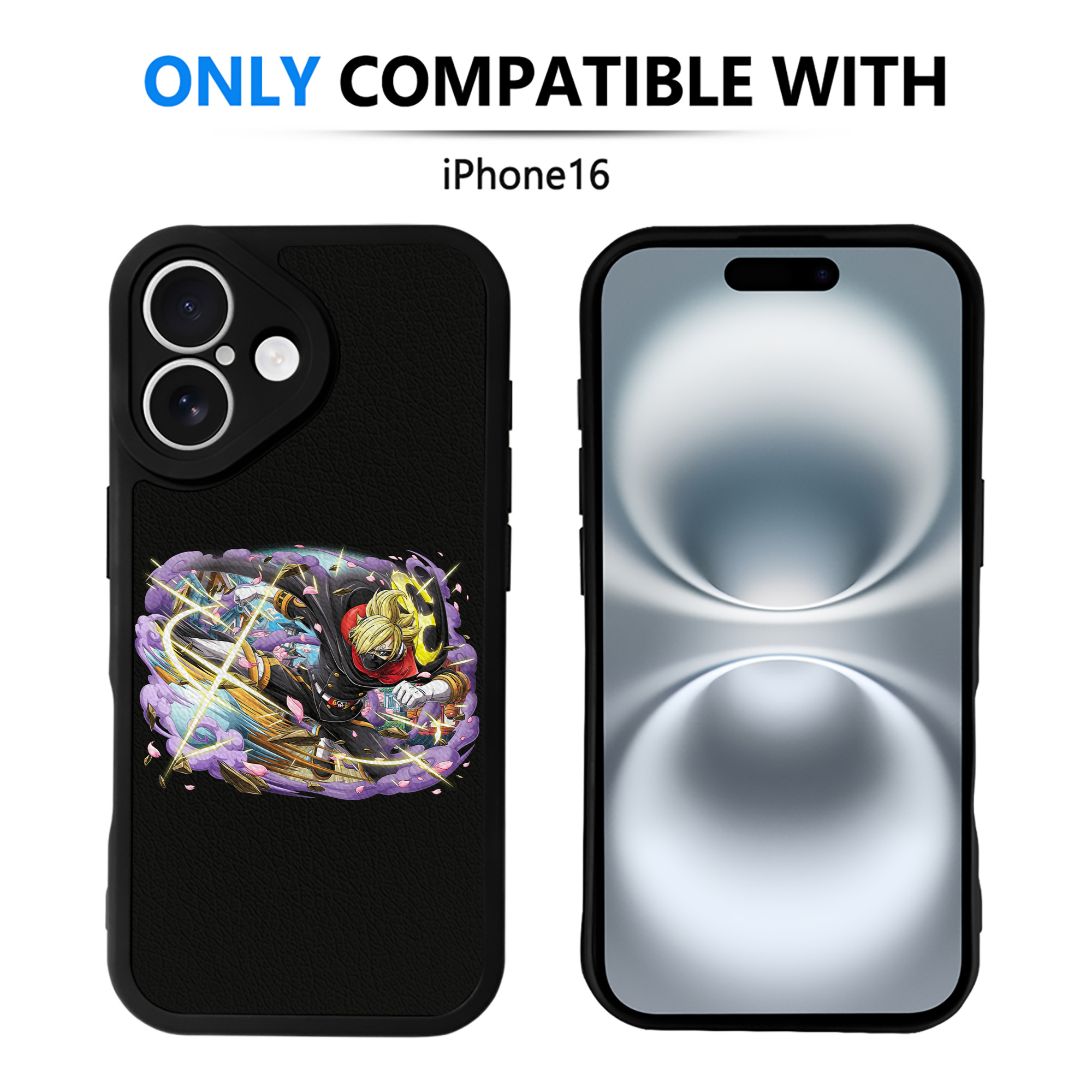 （画像用） ワンピース サンジ ONE PIECE Sanji 【iPhone 16シリーズ対応】シリコンスマホケース（レザー調） 材質：シリコン